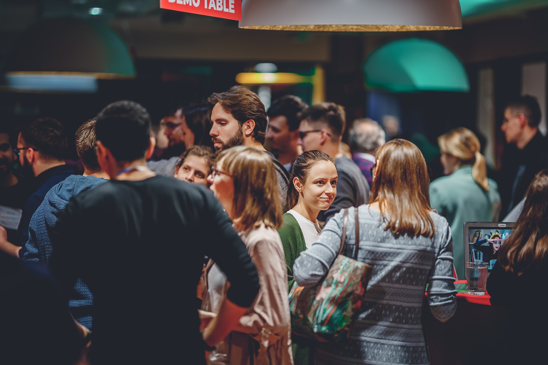 Crowd of people networking